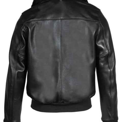 Men's Black A2 Aviator Bomber Leather Jacket
