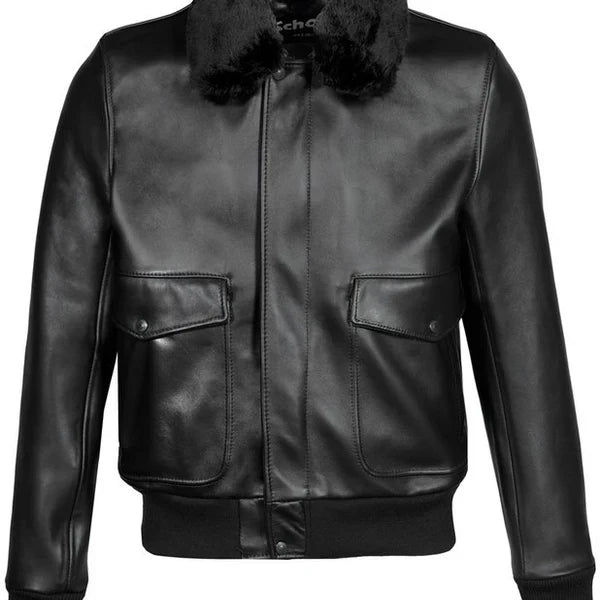 Men's Black A2 Aviator Bomber Leather Jacket