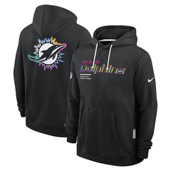 Miami Dolphins Black 2025 Dri-FIT Hoodie