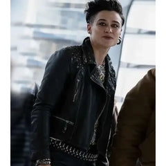 Katy O’Brian The Running Man Black Leather Jacket