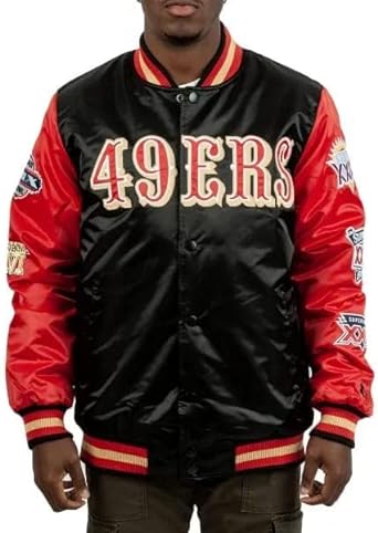 Men's Black Varsity Patch Jacket