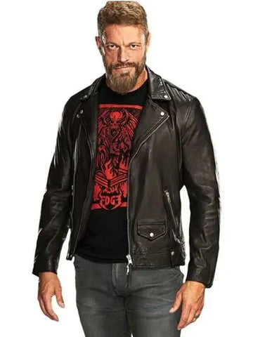 WWE Wrestler Edge Black Leather Jacket