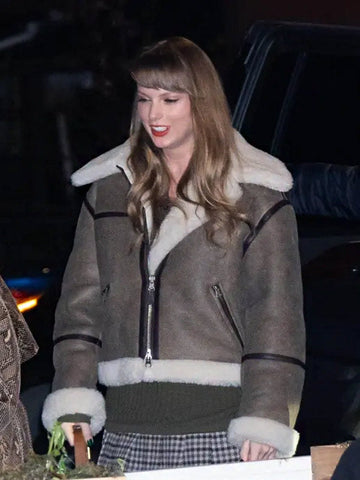 Taylor Swift NYC Shearling Brown Jacket