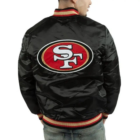 San Francisco 49ears Varsity  Bomber Black  Jacket