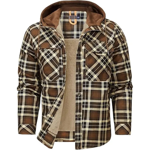 Casual Vintage Brown Flannel Jacket