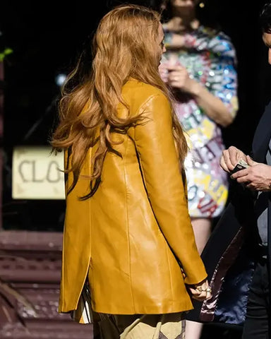 It Ends With Us Blake Lively Leather Coat