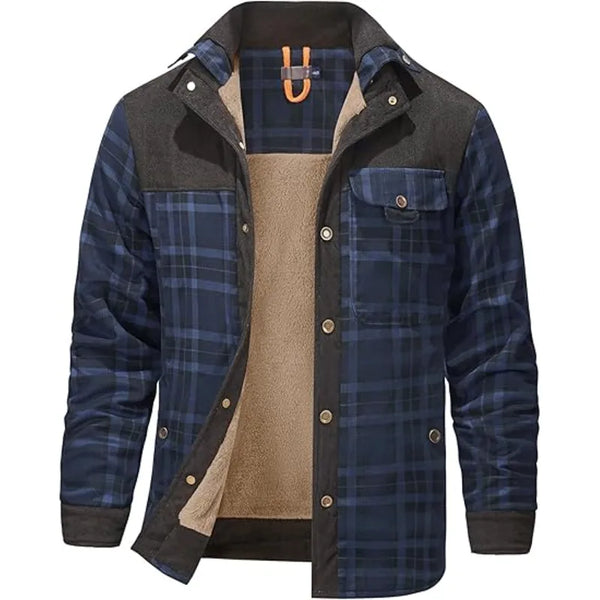 Casual Vintage Flannel Blue Jacket