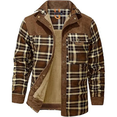 Casual Vintage Flannel Brown Jacket