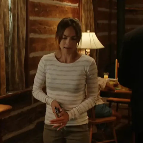 Charlene Hubble Reacher Season 1 Double Striped Top