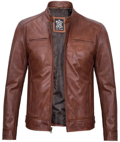 Men’s Real Leather Motorcycle Jacket | Cafe Racer Style