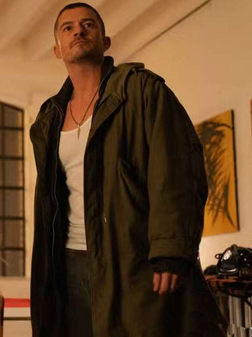 Orlando Bloom Deep Cover  Green Coat