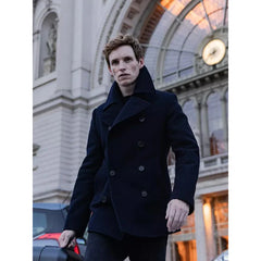 The Day of the Jackal 2024 Jackal Black Wool Peacoat