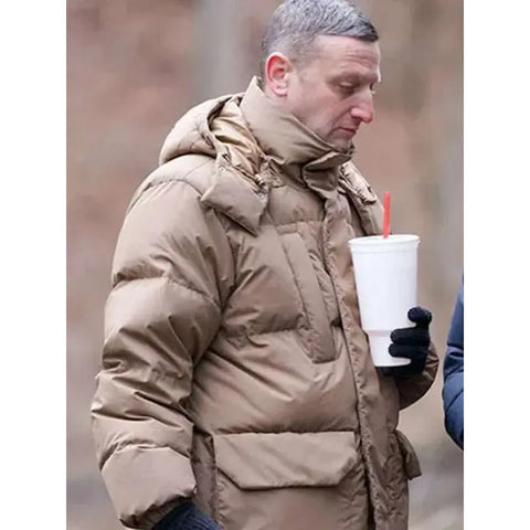 Tim Robinson Friendship 2025 Brown Puffer Jacket