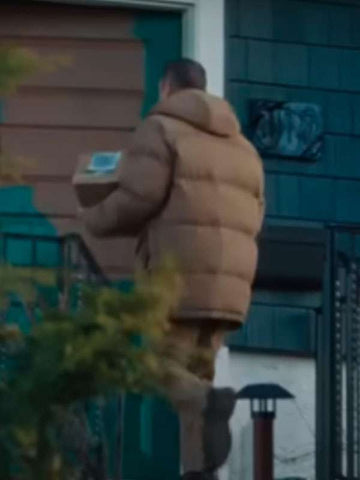 Tim Robinson Friendship Brown Puffer Jacket