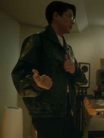 Hyeon-cheol The Trunk Black Leather Jacket