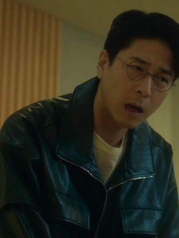 Hyeon-cheol The Trunk Black Leather Jacket