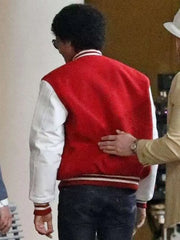 Jaafar Jackson Michael 2025 Red Varsity Jacket