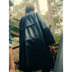 Jella Haase Kleo S01 Black Leather Trench Coat