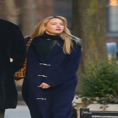 Jennifer Lawrence Blue Wool Coat