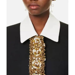 Joanna Wednesday TV Series S02 Grandmama Sequin-Embellished Black Coat