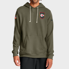 Kansas City Chiefs Olive 2025 Salute to Service Sideline Hoodie