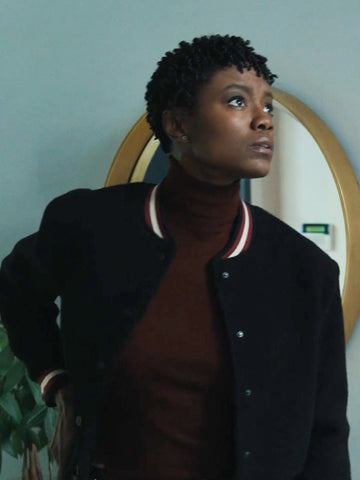 Tiffany Wallace FBI S06 Black Bomber Jacket