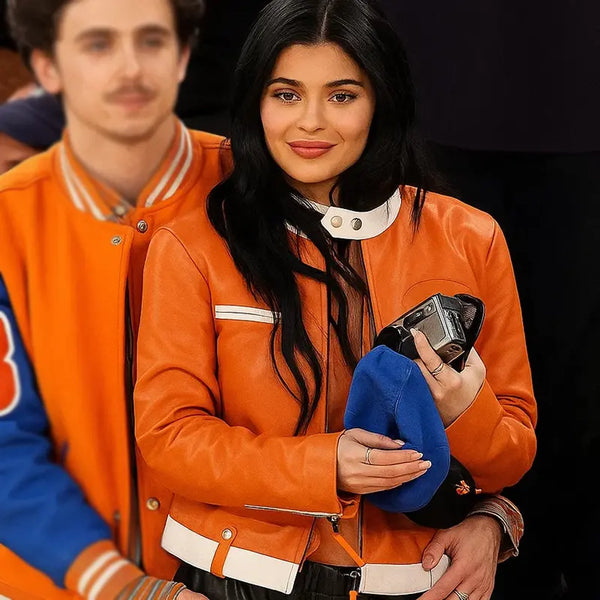 Kylie Jenner Knicks Game 5 Leather Jacket