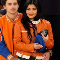 Kylie Jenner Knicks Game 5 Leather Jacket