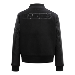 Las Vegas Raiders Black Wool & Leather Varsity Jacket