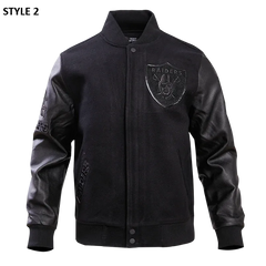 Las Vegas Raiders Black Wool Varsity Jacket