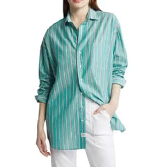 Leanne S1 Morgan Green Striped Shirt