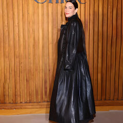 Liv Tyler Paris Fashion Week Black Leather Coat