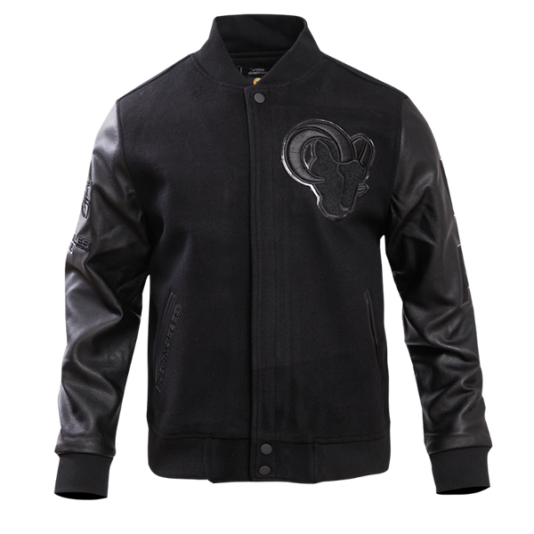 Los Angeles Rams Black Wool & Leather Varsity Jacket