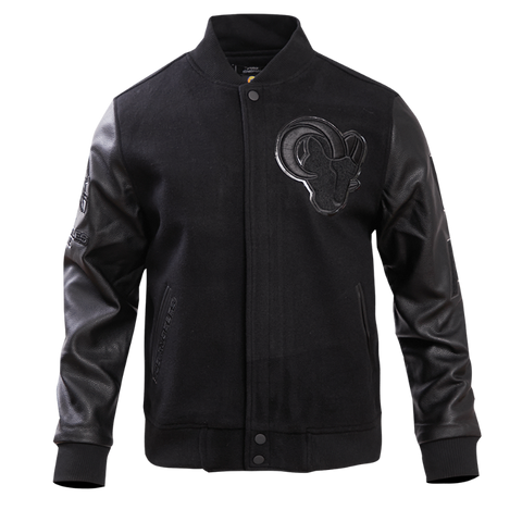 Los Angeles Rams Black Wool & Leather Varsity Jacket