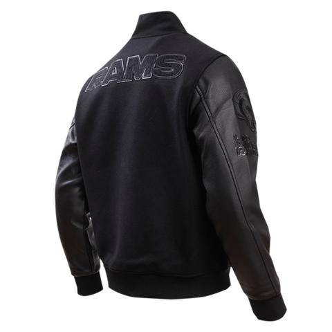 Los Angeles Rams Black Wool & Leather Varsity Jacket