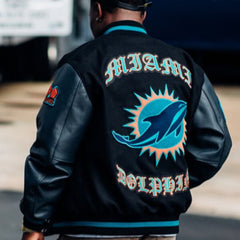 Malik Washington Miami Dolphins Black Varsity Jacket