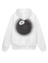 Melisa Stussy 8 Ball Fade White Hoodie