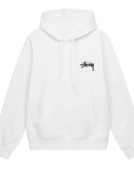 Melisa Stussy 8 Ball Fade White Hoodie