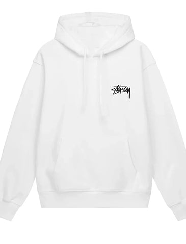 Melisa Stussy 8 Ball Fade White Hoodie