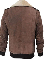Men Brown Shearling G1 Bomber Jacket