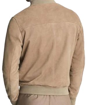 Mens Brown Suede Bomber Jacket