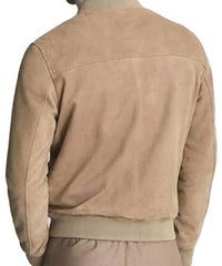 Mens Brown Suede Bomber Jacket
