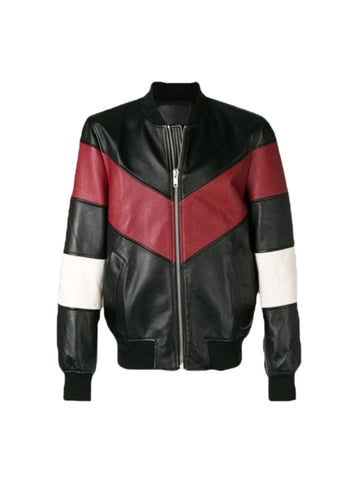Men Chevron Stripe Bomber Jacket