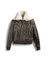 Men Shearling RAF Aviator Leather Bomber Jacket