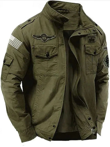 Men Vintage Green Veteran Jacket