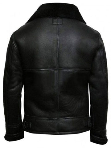 Men Stylish Black Leather Aviator Jacket