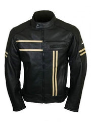 Men's Black Retro Leather Biker Jacket
