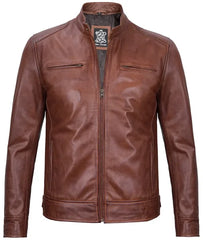 Men’s Real Leather Motorcycle Jacket | Cafe Racer Style