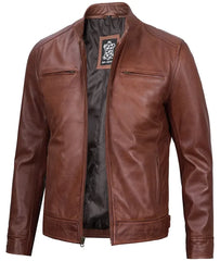 Men’s Real Leather Motorcycle Jacket | Cafe Racer Style
