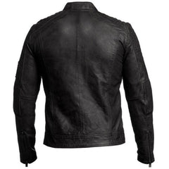 Mens Biker Vintage Distressed Cafe Racer Jacket